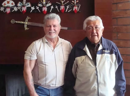 J. Mitchener Hobson and lifelong friend White Mountain Apache Tribal Chairman Ronnie Lupe